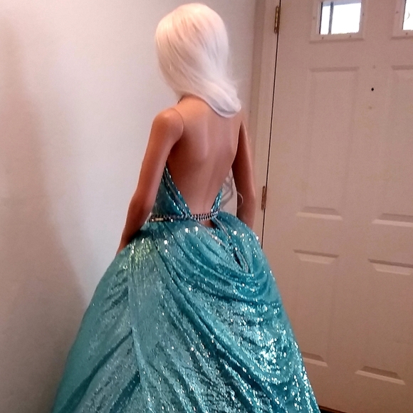 "WYNTER" Ocean Sequin Boho Wedding Ballgown Set - Picture 3 of 10